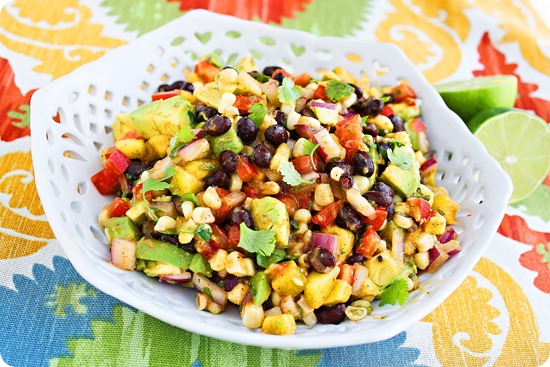 Avocado, Corn and Mango Salad – Good enough with chips and margaritas, or the perfect summer salad/salsa side dish! | thecomfortofcooking.com