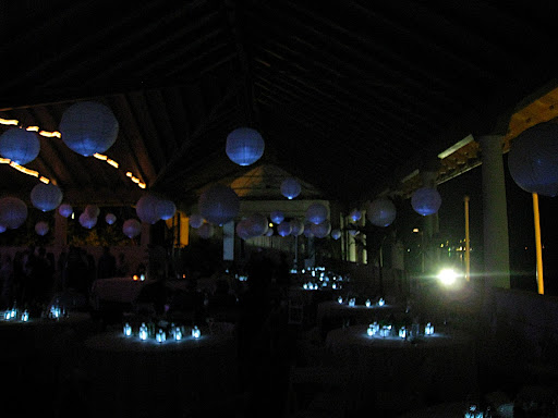 reception with paper lanterns