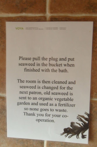 Voya is very committed to sustainable practices. This sign hangs in every room.