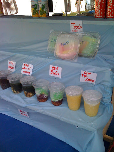 Vietnamese foods are available for purchase during Marian Days.  The vendors at this stand described these items as desserts.