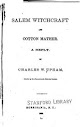 Salem Witchcraft And Cotton Mather A Reply