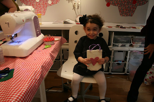 Pipa was so excited to show off her felt bag creation. I just love the heart!