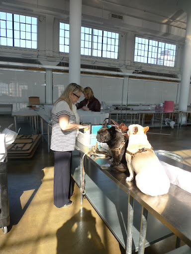 Look, Patsy Pollack, Senior EVP of Merchandising is hard at work with Martha in the Clerestory space at Starrett.  Patsy, please let us know if there is anything Francesca and I can help you with!