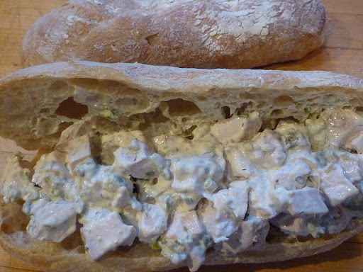 Sandwich before cutting in half to make two.