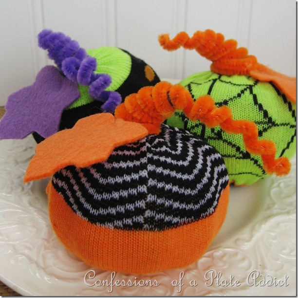 CONFESSIONS OF A PLATE ADDICT Halloween Sock Pumpkins Halloween Sock Pumpkins