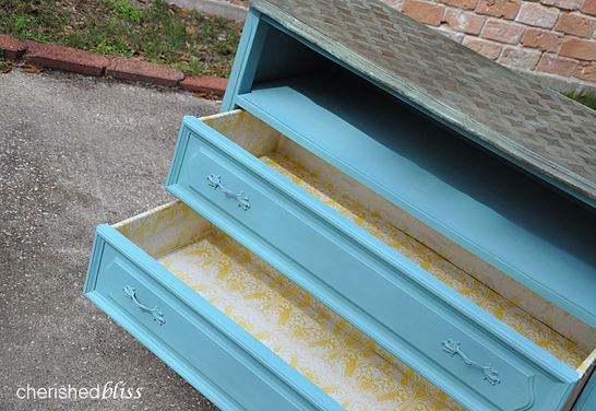 Fabric lined drawer 1.