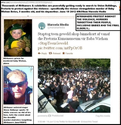 AFRIKANERS MARCH AGAINST VIOLENCE PRETORIA JUNE 19 2012 UNION BUILDINGS BY THOUSANDS
