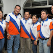 Jimmy Jairala con Katty Navas (a su derecha) e Iván Morejón (a su izquierda), entre otros dirigentes cantonales