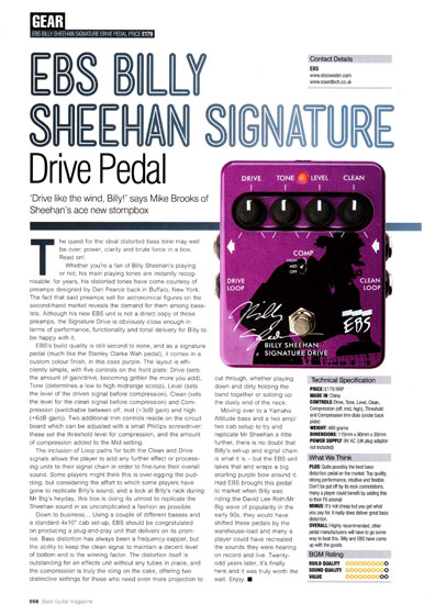 EBS | Billy Sheehan Signature Drive | Bass magazine review