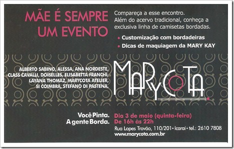 convite Marycota Dia das Mães 2012 convite Marycota Dia das Mães 2012
