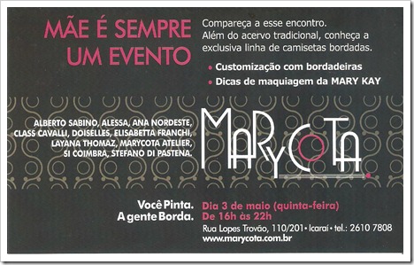 convite Marycota Dia das Mães 2012