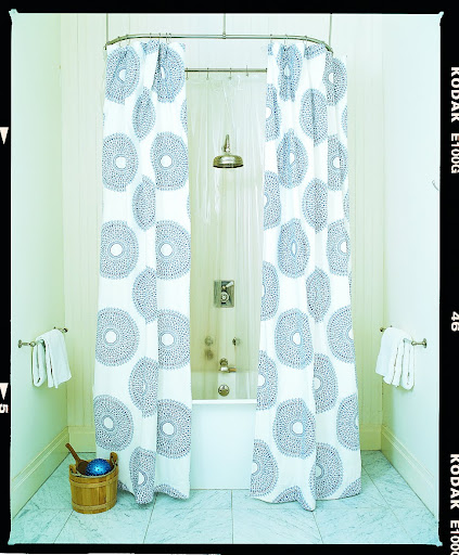 Love this way of treating a shower curtain.