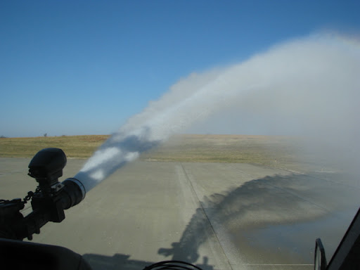 Shooting water from Striker 3000  (photo credit:  Michele Skalicky)