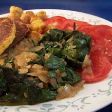 Beet Greens with Bacon and Onion
