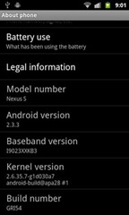 Google Nexus S i9020 OS dan menu