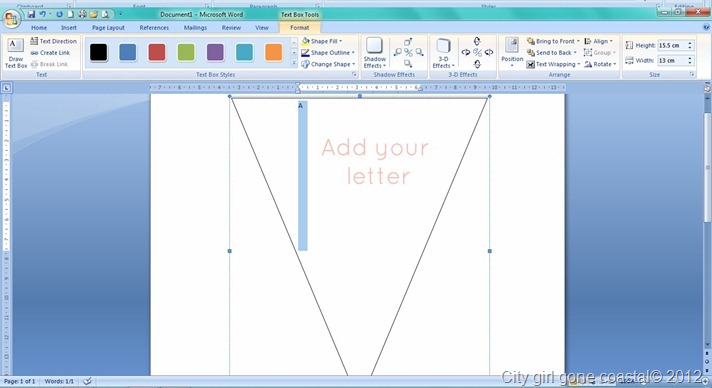 adding text, letter