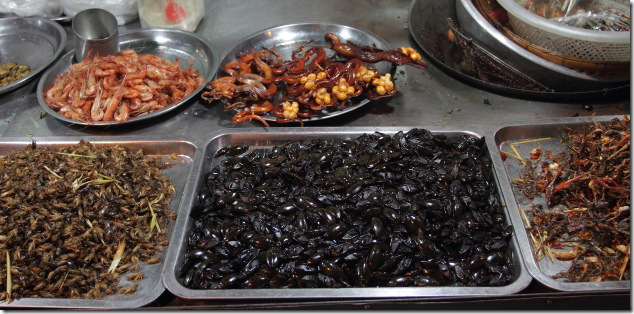 Insects galore at the markets of Phnom Penh, Cambodia