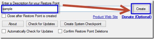 create restore point create restore point