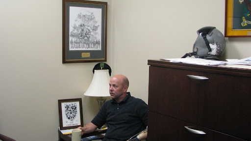 Rob Freeman, office manager at the Springfield Vet Center, enjoys a cup of coffee before opening. (photo by: Kenrick Nobles)