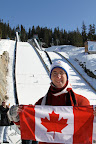 Me representing Canada at the ski jumping hill
