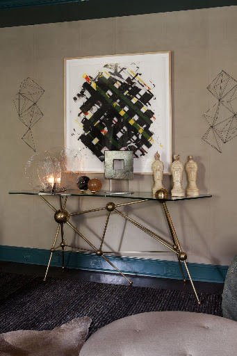 The molecular table is a work of art in itself. (Jeff Lincoln Interiors, Inc.)