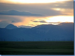 1213 Alberta Hwy 6 South Pincher Creek - view of sunset over the mountains from our hotel window