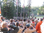 Flag ceremony at the parade grounds in front of Lake Hanel