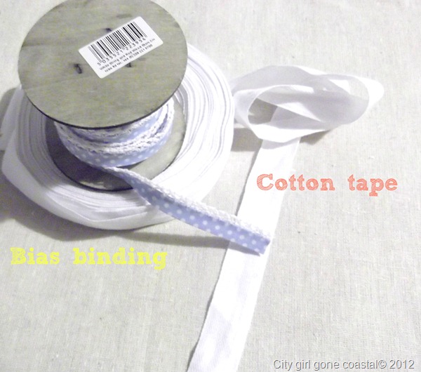 bias binding and cotton tape