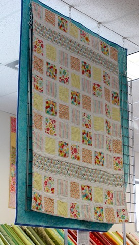 Sew Happy Together raw edge squares quilt from The Fabric Mill