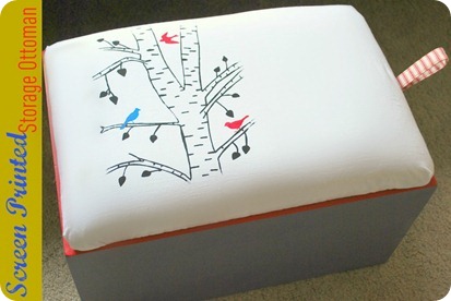 Screen Printed Storage Ottoman