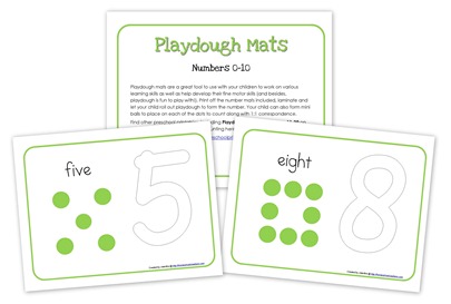 Numbers Playdough Mats