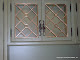 Copper cabinets with mouth blown glass and custom etched accents for a private home in Woodside, CA.