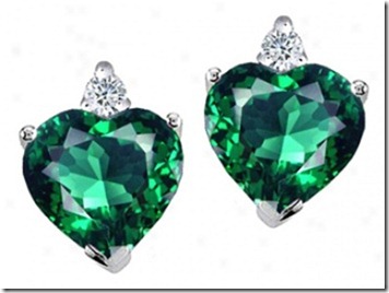earring with green heart