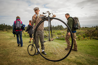 This guy sensibly chose not to ride his pennyfarthing up the hill
