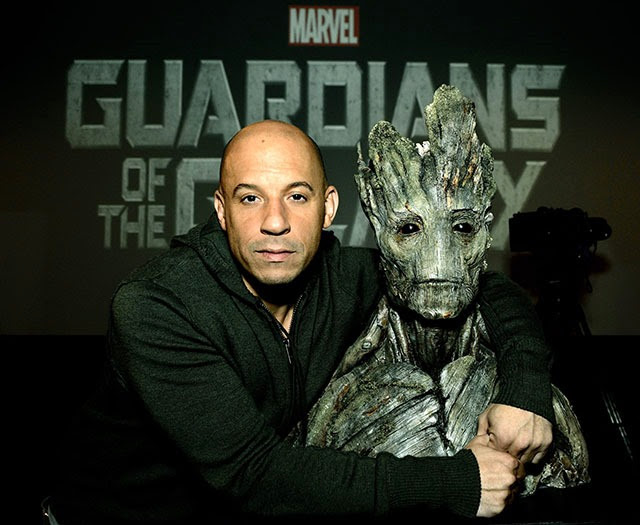 Vin Diesel és Groot A galaxis őrzőiből