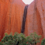 Looking Up At Uluru And A Dried Up Waterfall (Black Band) - Yulara, Australia