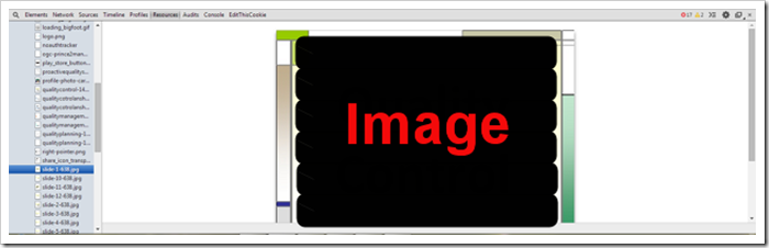 tab partition showing the image in the right portion