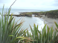 Beach view from grass.