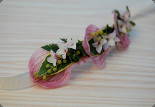 headbands sewn of cymbidium orchid petals, acacia, narcissus, rabbit foot fern, and daphne blossoms the monkey flower group 1 headbands sewn of cymbidium orchid petals, acacia, narcissus, rabbit foot fern, and daphne blossoms the monkey flower group 1