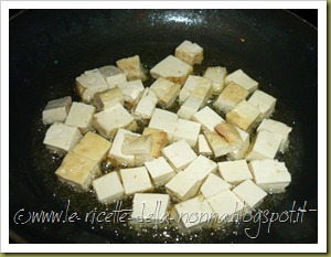 Rosti di patate con tofu affumicato fritto, insalata verde e carote a julienne (4)