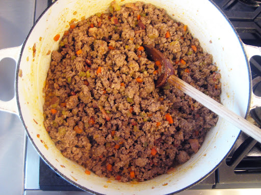 Browning the meat