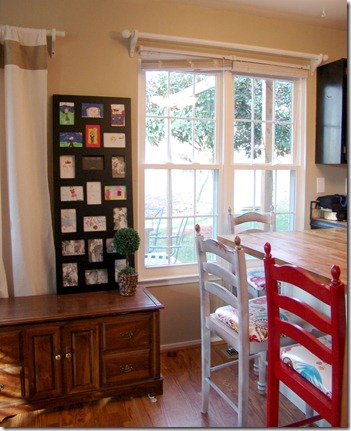 kitchen window and barstools