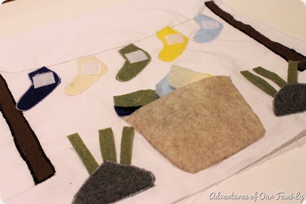 Quiet book DIY sock matching page
