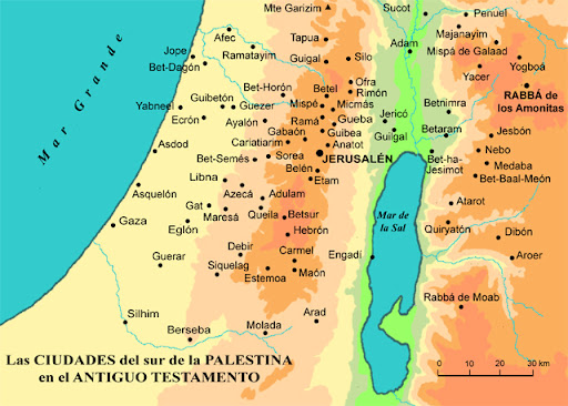 La Bonne Nouvelle du Christ annoncée à tous les Peuples. - Page 24 Palestina%20del%20Sur%20del%20Antiguo%20Testamento