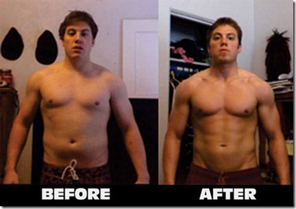 Antes e depois homens musculação 2