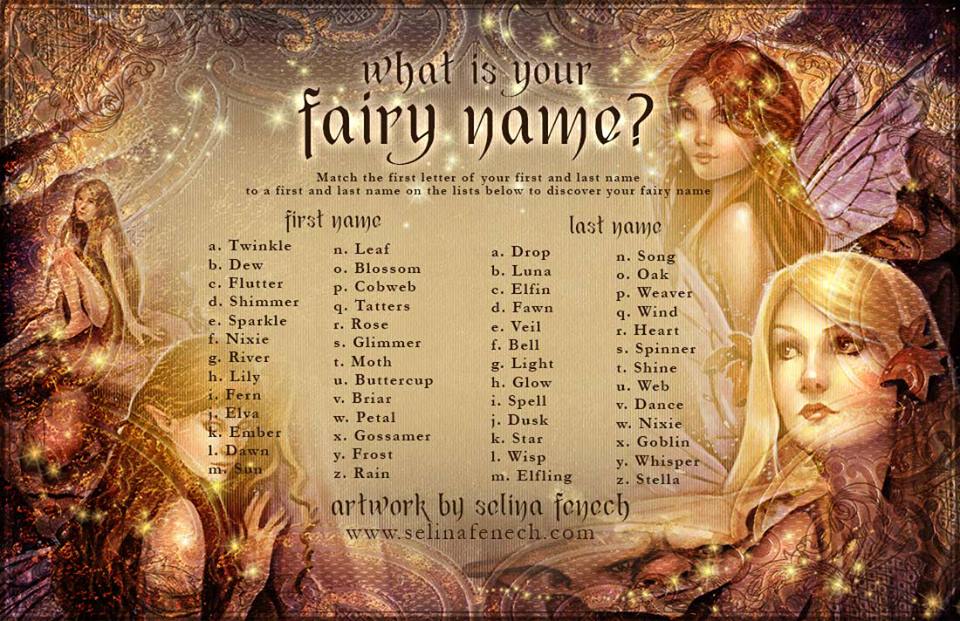 Lesley`s Coffee Stop: What`s Your Fairy Name