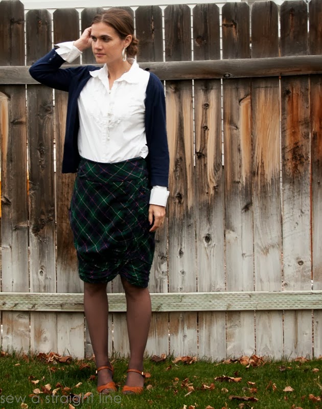 wool plaid skirt refashion sew a straight line-11 wool plaid skirt refashion sew a straight line-11