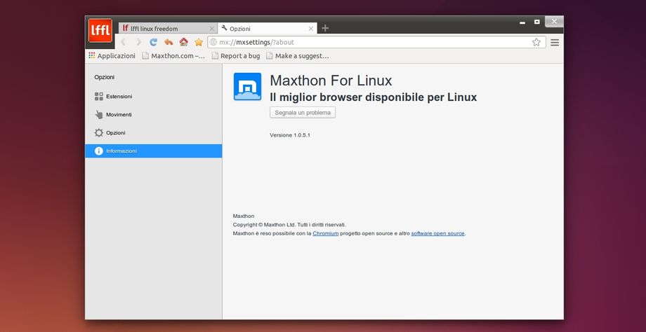 Maxthon Cloud Browser 1.0.5.1 Beta in Ubuntu