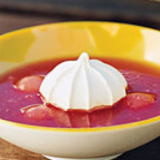 Watermelon Soup with Floating Meringue