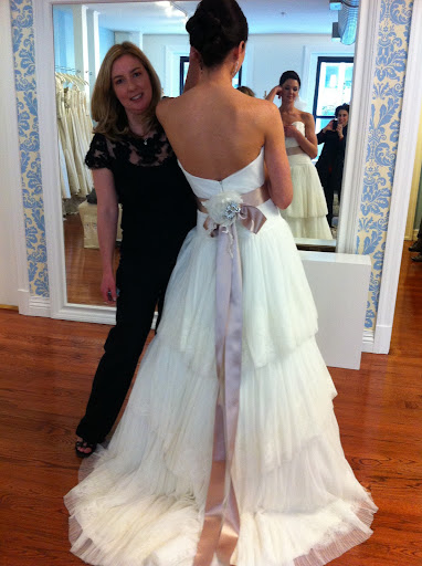 Here, Callie Tein, Modern Trousseau's designer, along with my favorite dress!